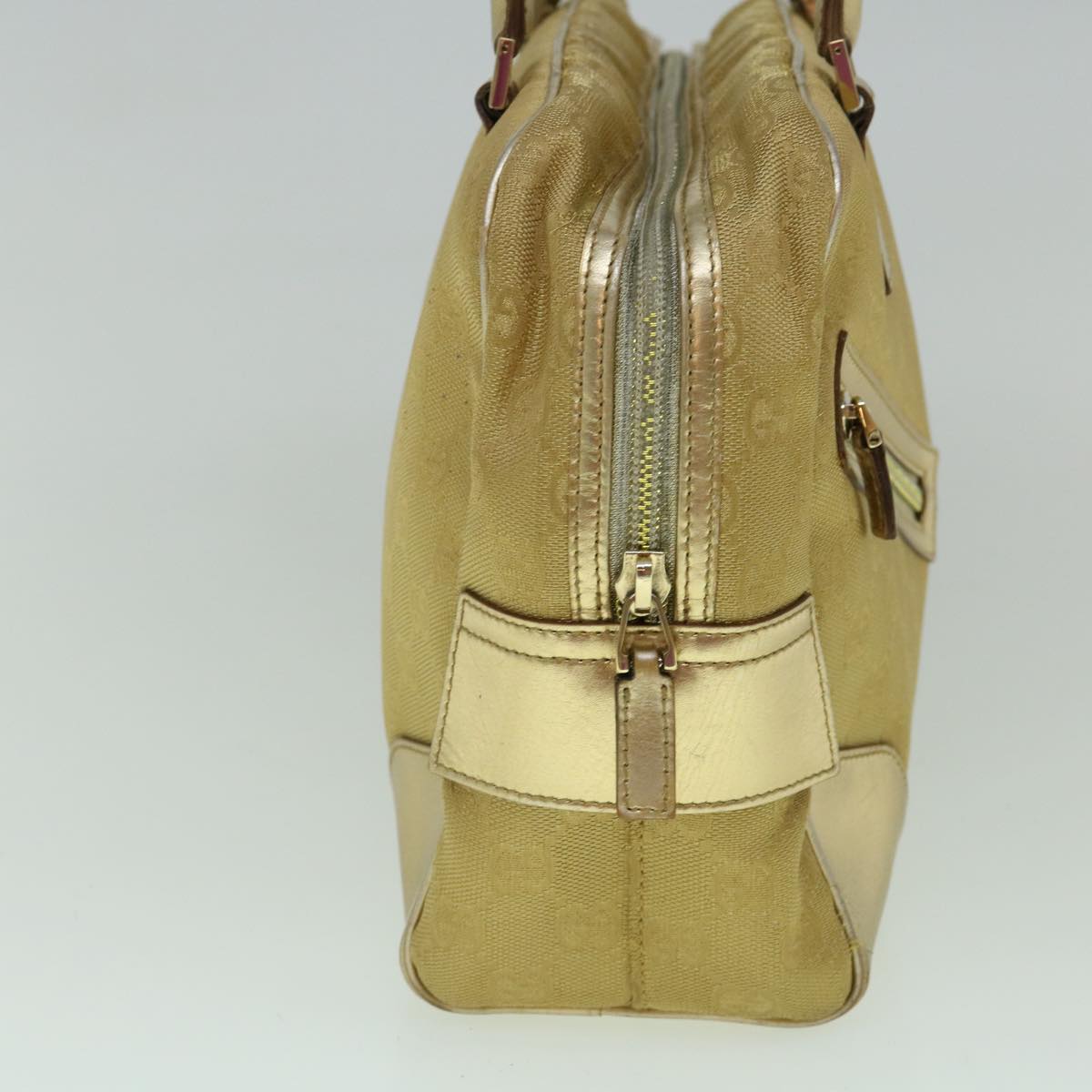GUCCI GG Canvas Hand Bag Gold 002 1115 002058 60269