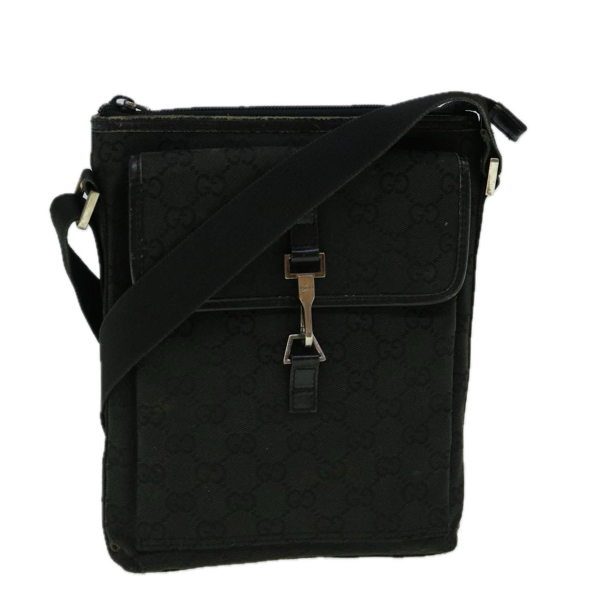 GUCCI GG Canvas Shoulder Bag Black 92646 60288