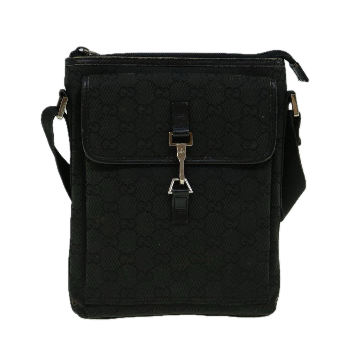 GUCCI GG Canvas Shoulder Bag Black 92646 60288