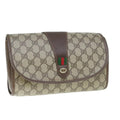GUCCI GG Supreme Web Sherry Line Clutch Bag Beige Red 156 01 030 60301