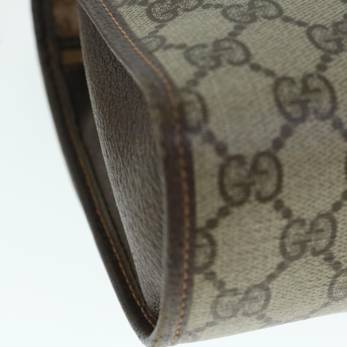 GUCCI GG Supreme Web Sherry Line Clutch Bag Beige Red 156 01 030 60301