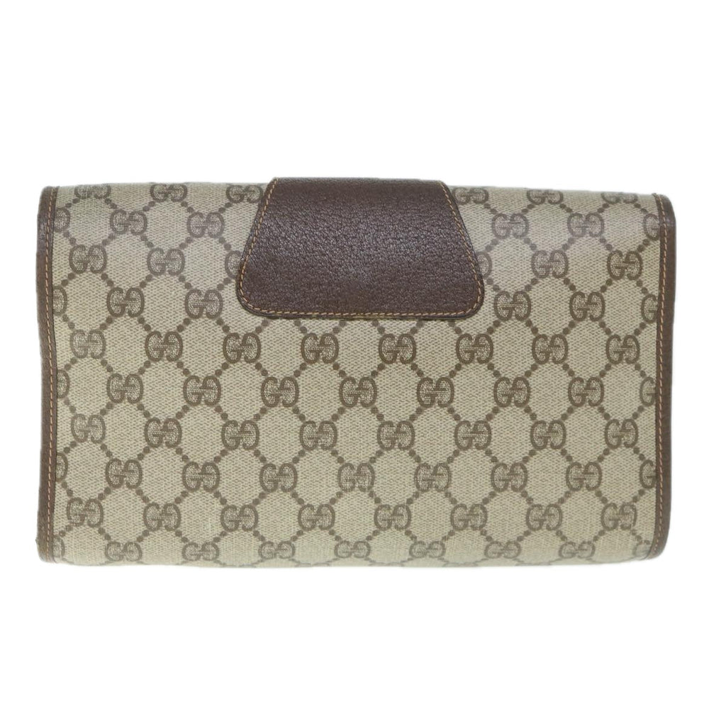 GUCCI GG Supreme Web Sherry Line Clutch Bag Beige Red 156 01 030 60301