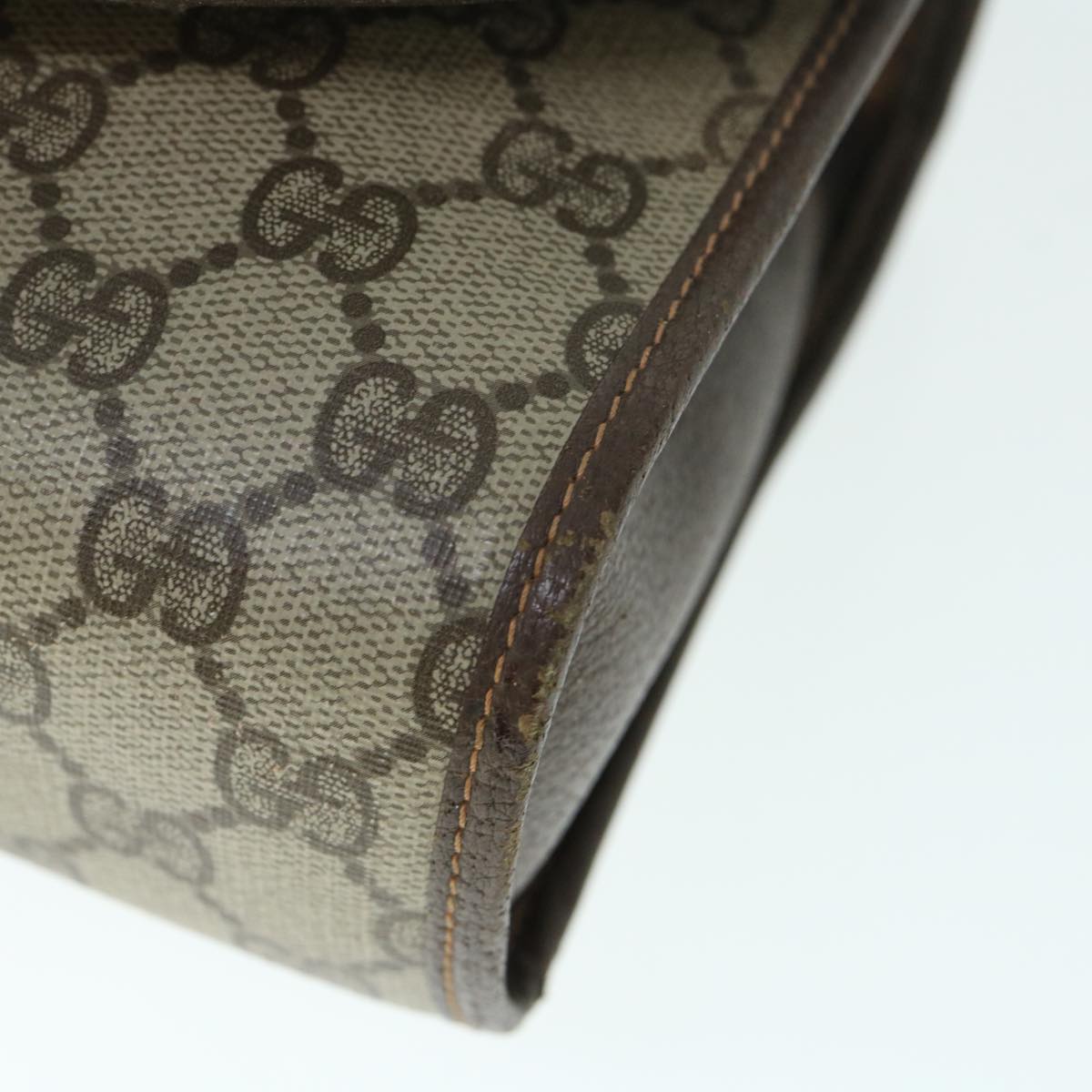 GUCCI GG Supreme Web Sherry Line Clutch Bag Beige Red 156 01 030 60301