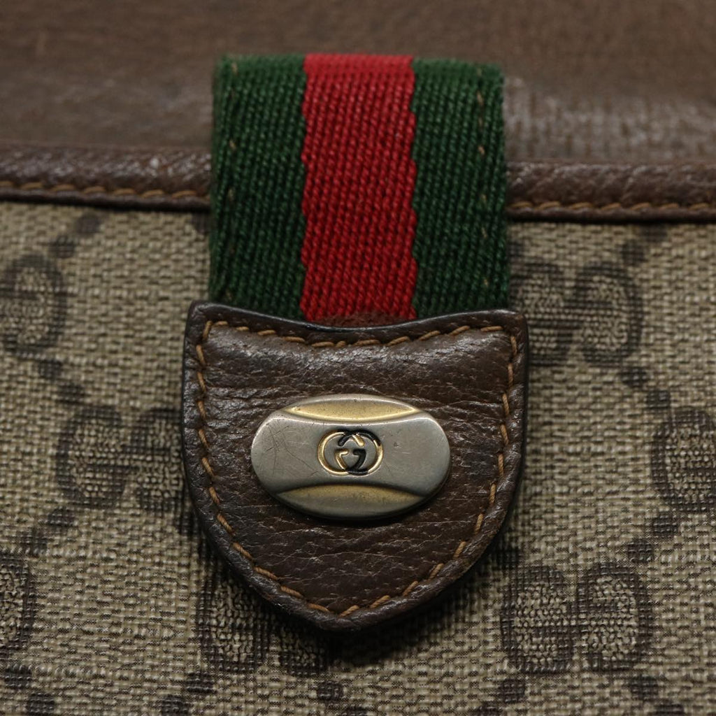GUCCI GG Supreme Web Sherry Line Clutch Bag Beige Red Green 39 02 026 60306