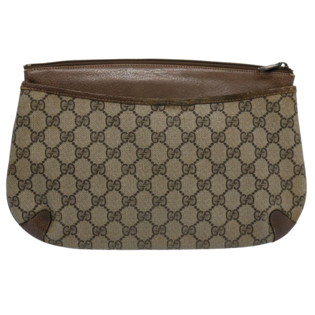 GUCCI GG Supreme Web Sherry Line Clutch Bag Beige Red Green 39 02 026 60306