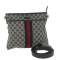 GUCCI GG Canvas Sherry Line Shoulder Bag Red Navy 388926 60317