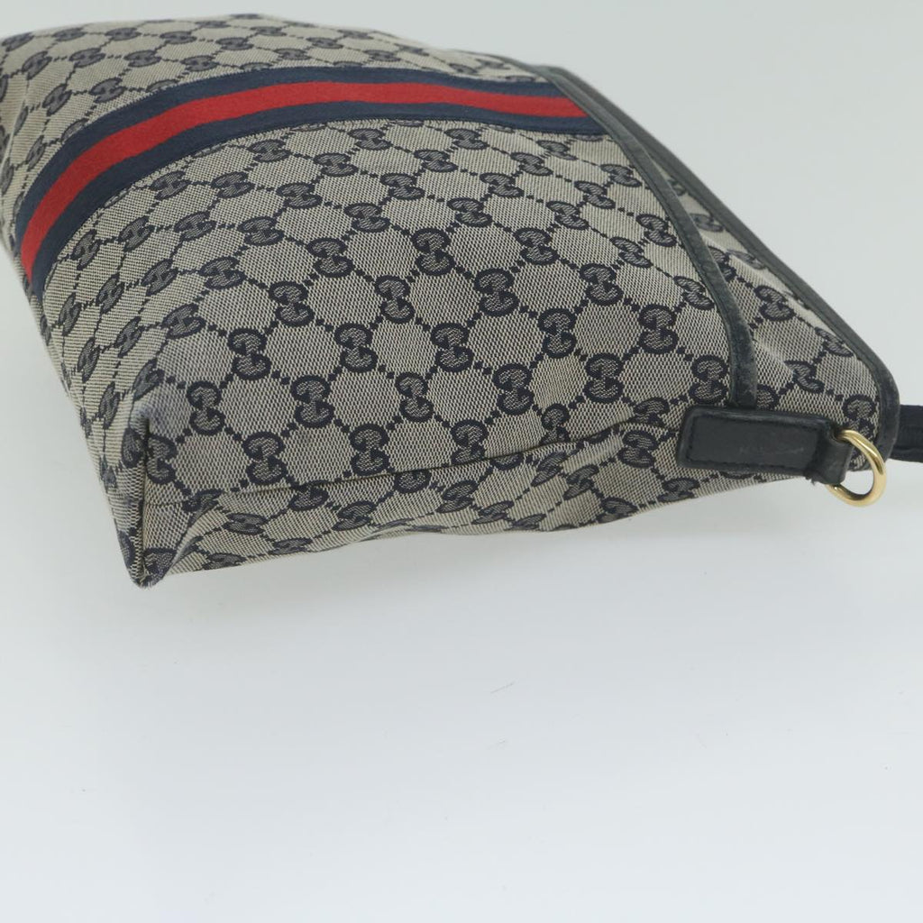 GUCCI GG Canvas Sherry Line Shoulder Bag Red Navy 388926 60317
