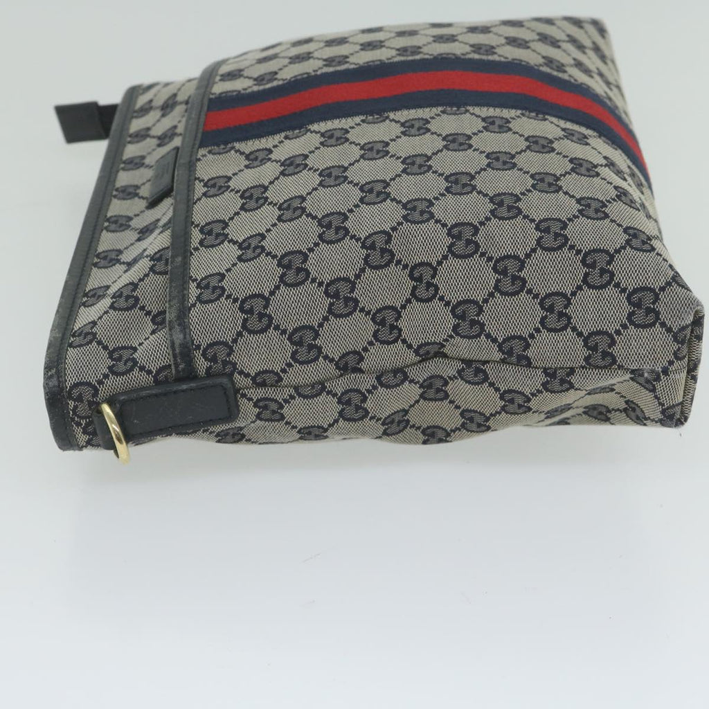 GUCCI GG Canvas Sherry Line Shoulder Bag Red Navy 388926 60317