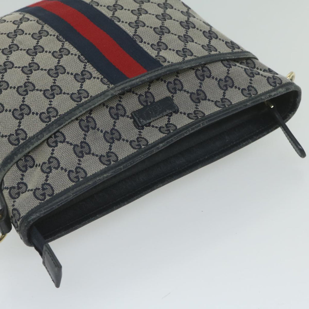 GUCCI GG Canvas Sherry Line Shoulder Bag Red Navy 388926 60317
