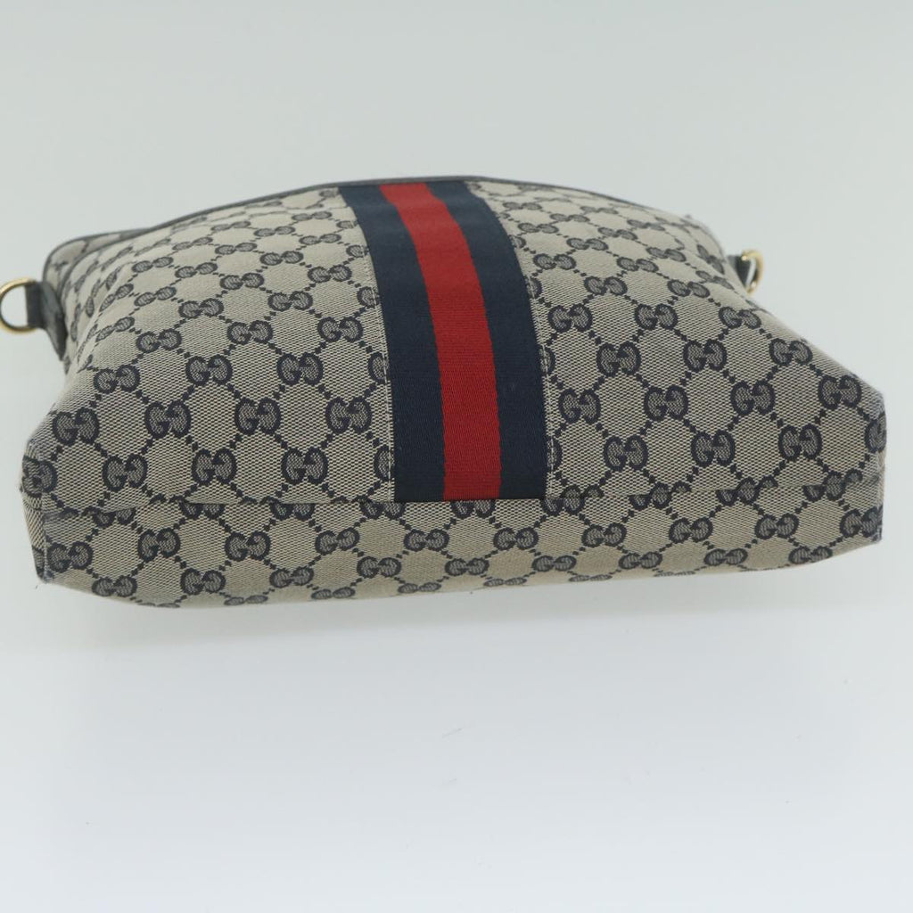 GUCCI GG Canvas Sherry Line Shoulder Bag Red Navy 388926 60317