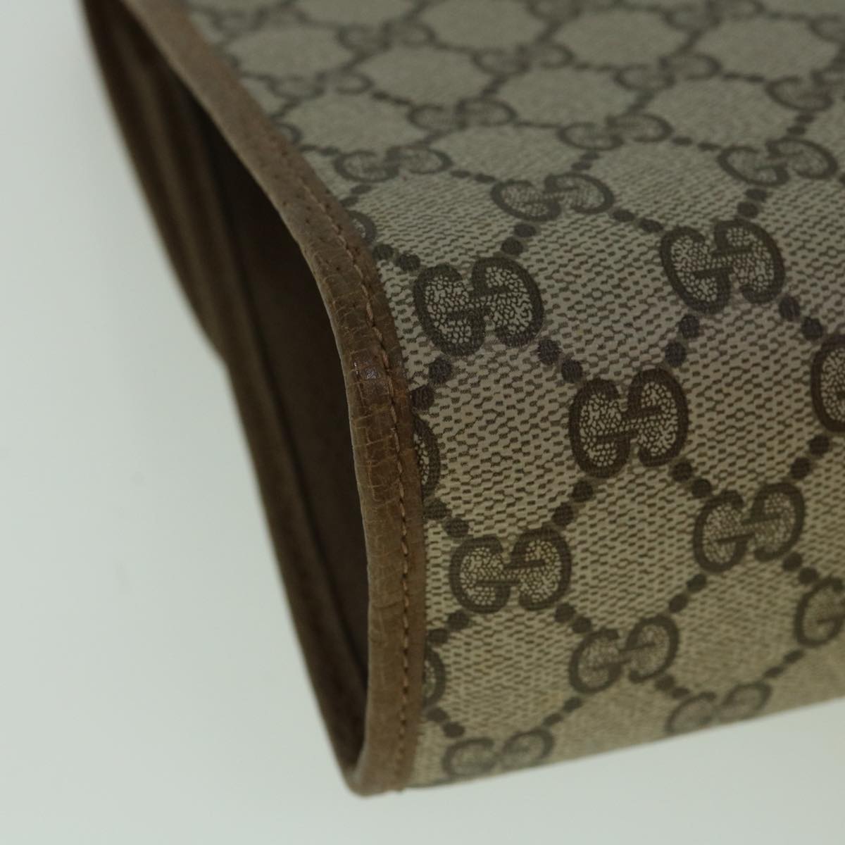 GUCCI GG Canvas Web Sherry Line Clutch Bag PVC Beige Red Green 60360