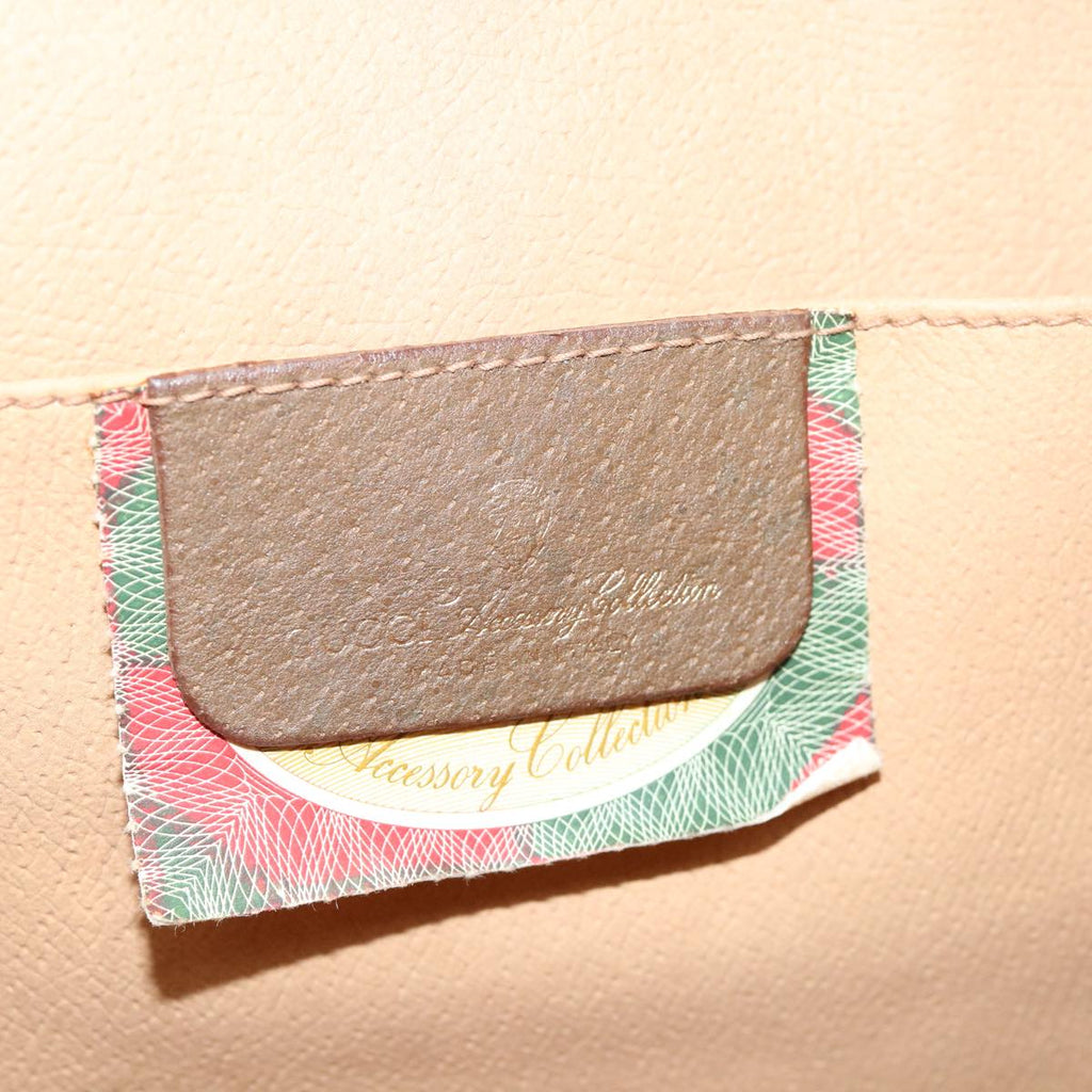 GUCCI GG Canvas Web Sherry Line Clutch Bag PVC Beige Red Green 60360