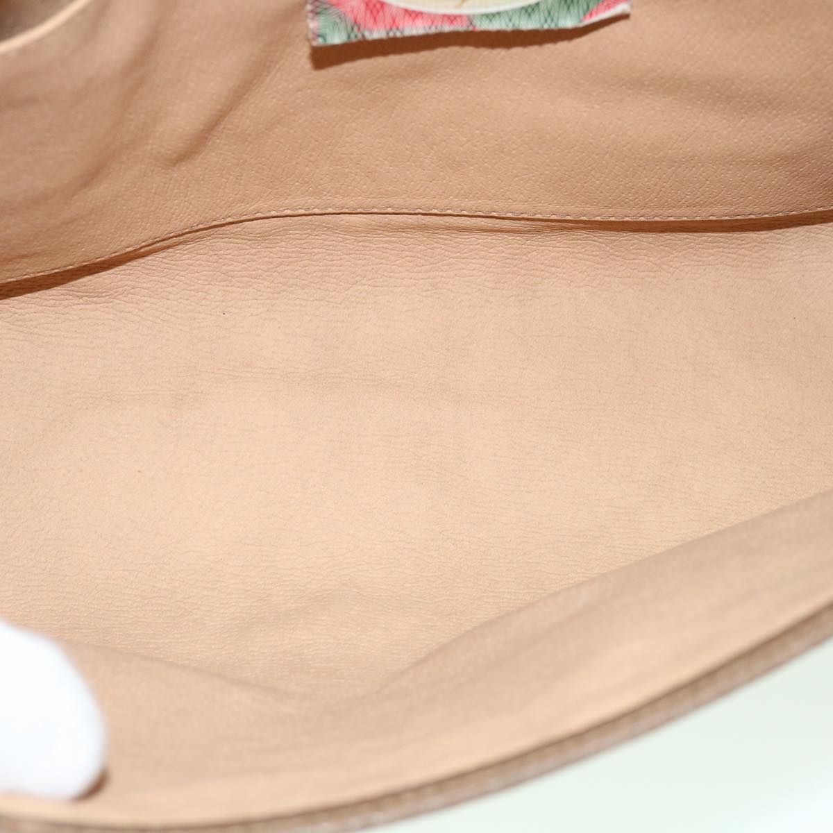 GUCCI GG Canvas Web Sherry Line Clutch Bag PVC Beige Red Green 60360