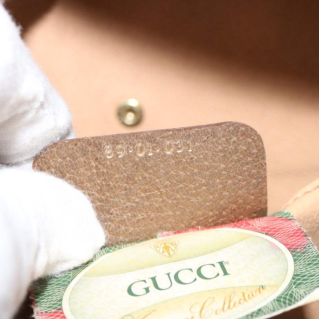 GUCCI GG Canvas Web Sherry Line Clutch Bag PVC Beige Red Green 60360