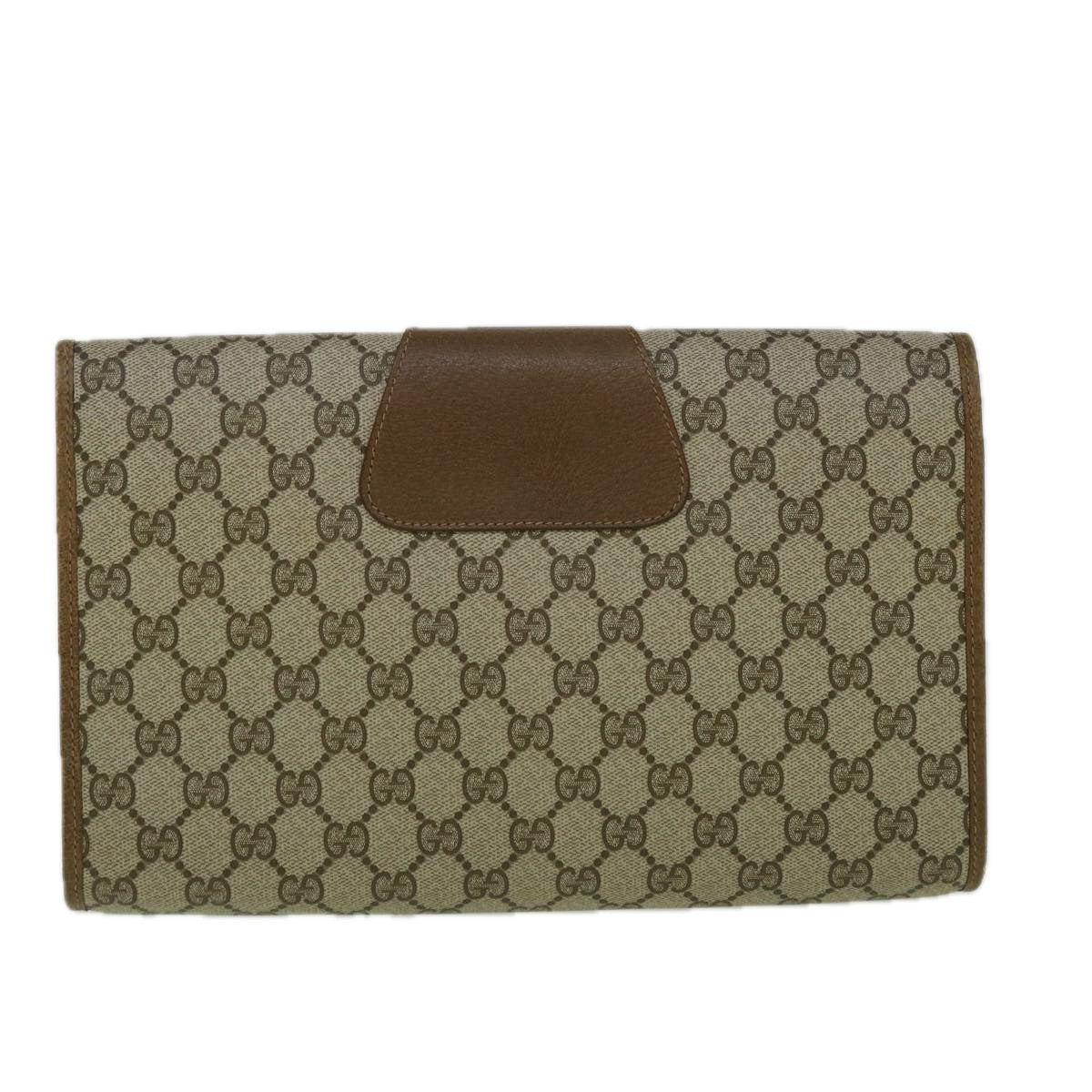 GUCCI GG Canvas Web Sherry Line Clutch Bag PVC Beige Red Green 60360