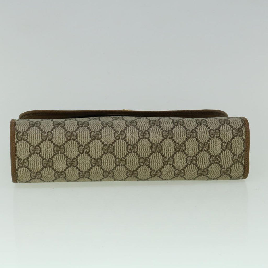 GUCCI GG Canvas Web Sherry Line Clutch Bag PVC Beige Red Green 60360