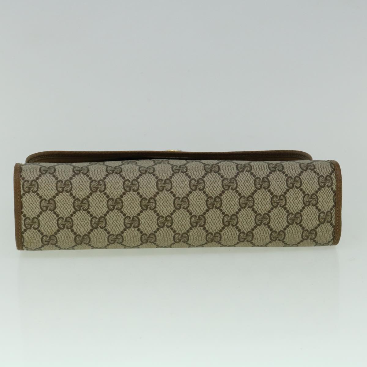 GUCCI GG Canvas Web Sherry Line Clutch Bag PVC Beige Red Green 60360
