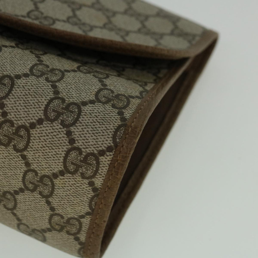 GUCCI GG Canvas Web Sherry Line Clutch Bag PVC Beige Red Green 60360