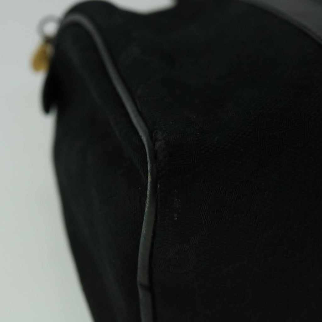 GUCCI GG Canvas Web Sherry Line Hand Bag Black Red Green 60361