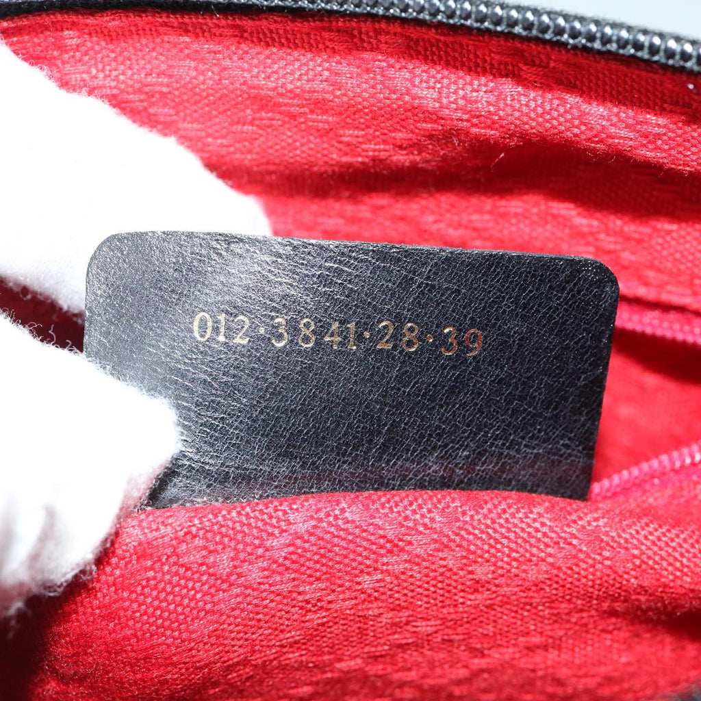 GUCCI GG Canvas Web Sherry Line Hand Bag Black Red Green 60361
