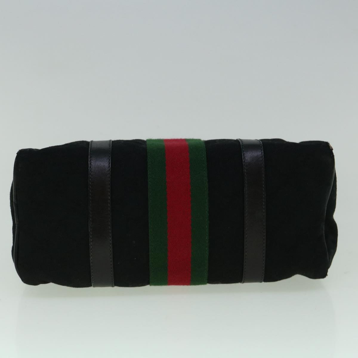 GUCCI GG Canvas Web Sherry Line Hand Bag Black Red Green 60361