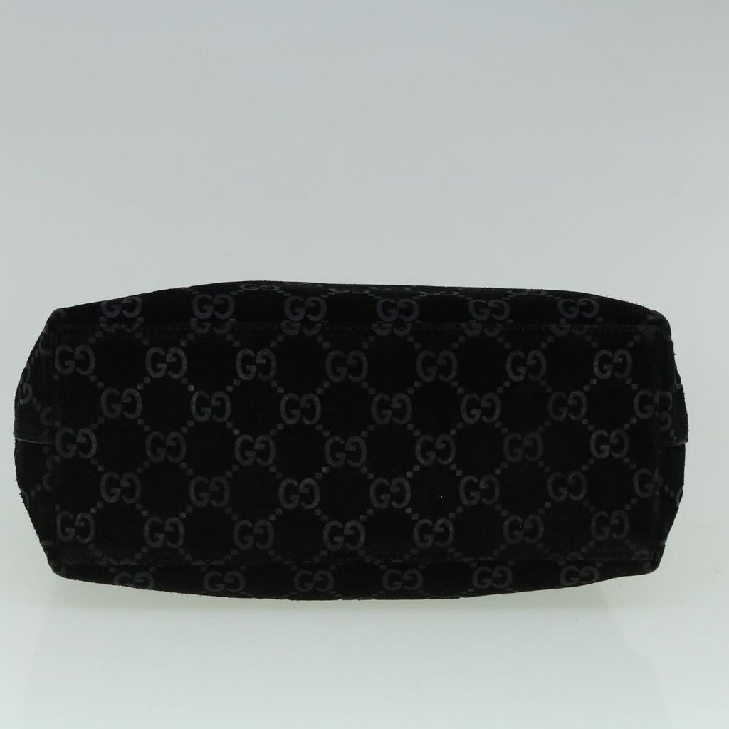 GUCCI GG Canvas Bamboo Shoulder Bag Suede Black 001 3007 002058 60383