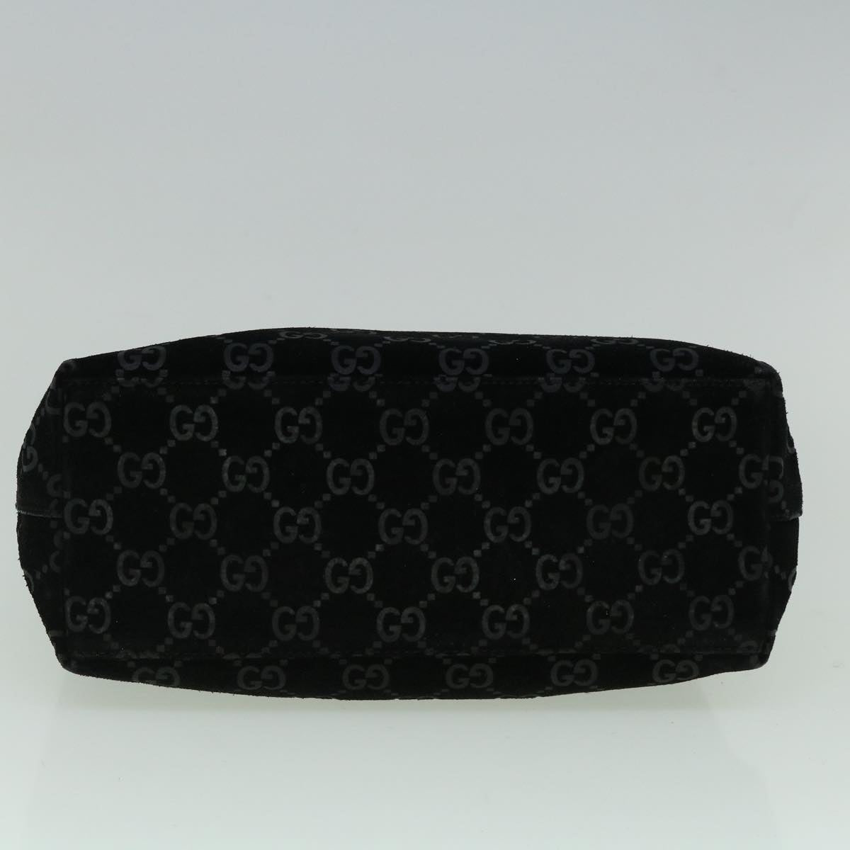 GUCCI GG Canvas Bamboo Shoulder Bag Suede Black 001 3007 002058 60383