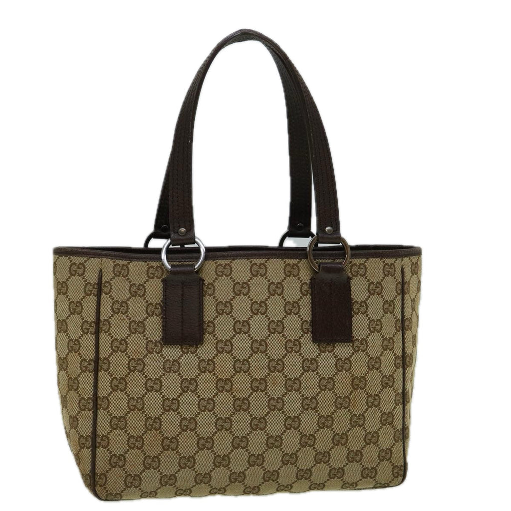 GUCCI GG Canvas Tote Bag Beige 113019 60385