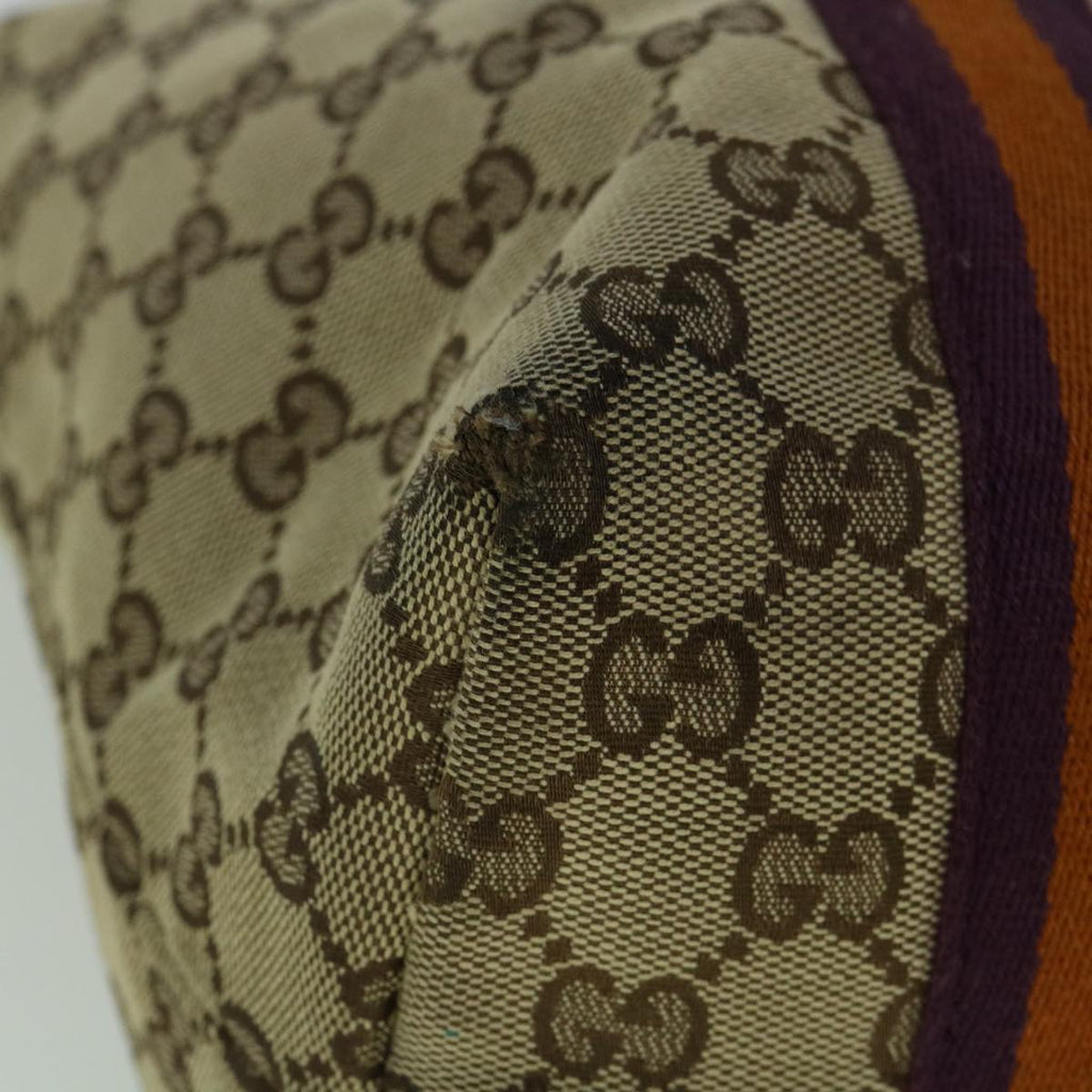 GUCCI GG Canvas Sherry Line Tote Bag Beige Orange purple 137396 60386
