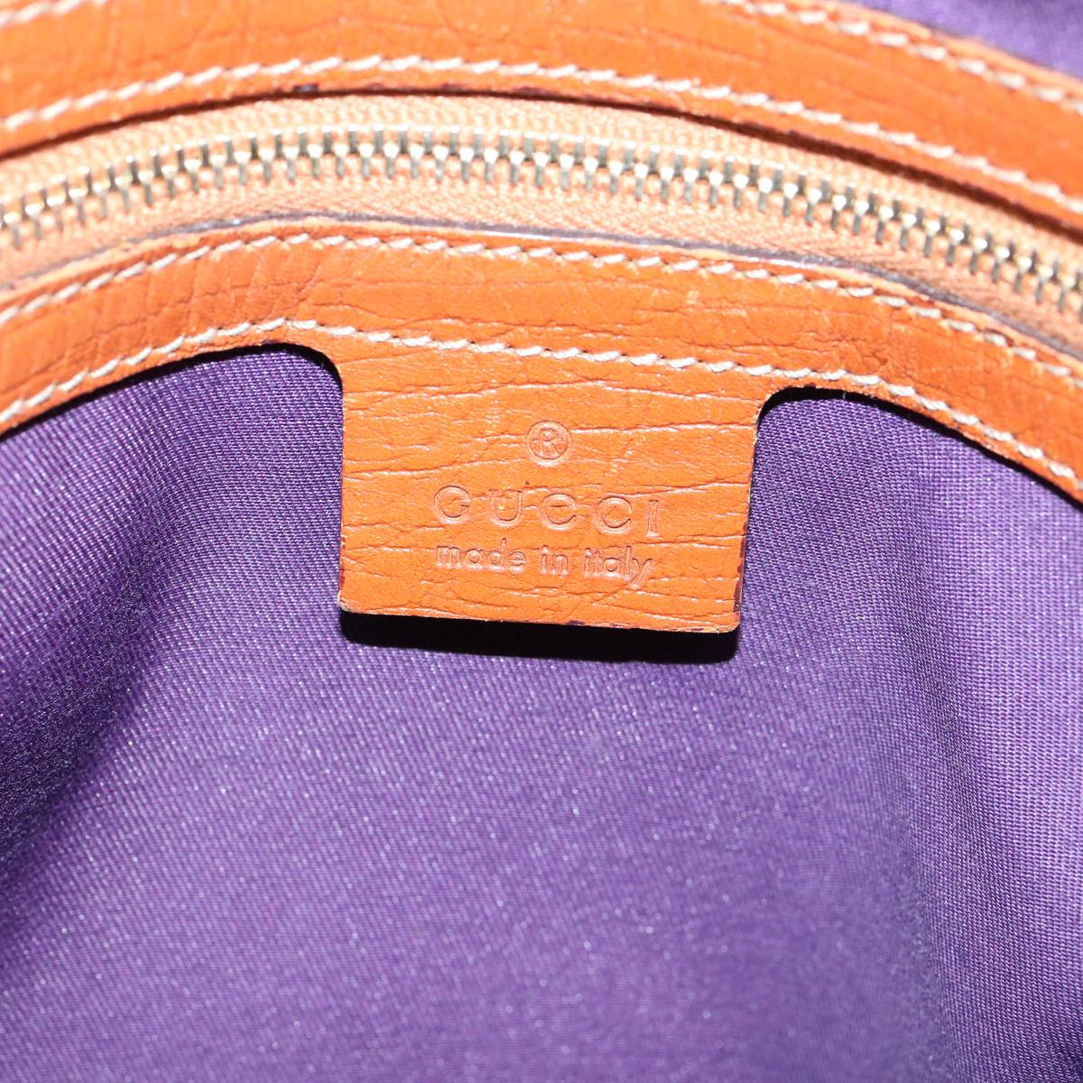 GUCCI GG Canvas Sherry Line Tote Bag Beige Orange purple 137396 60386
