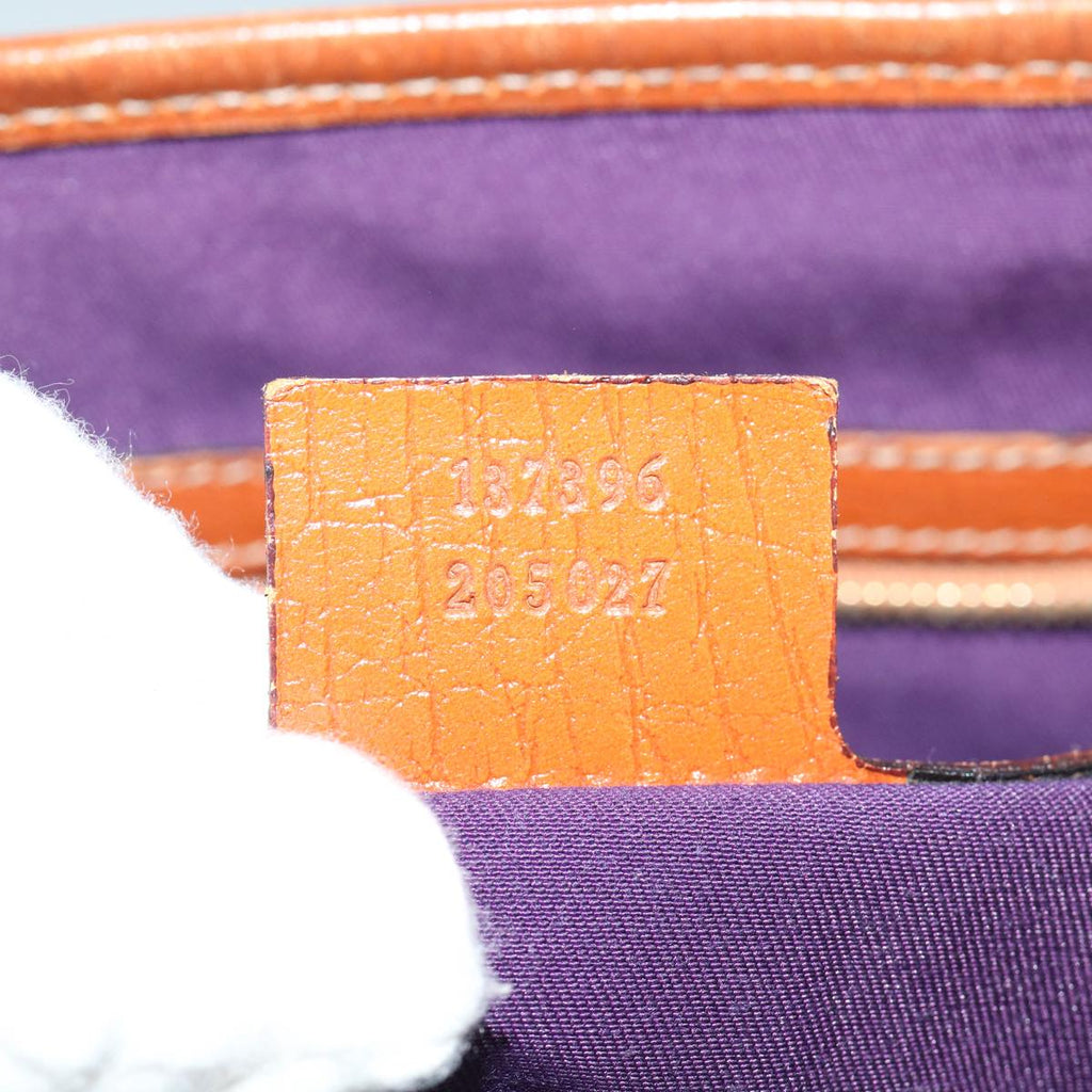GUCCI GG Canvas Sherry Line Tote Bag Beige Orange purple 137396 60386