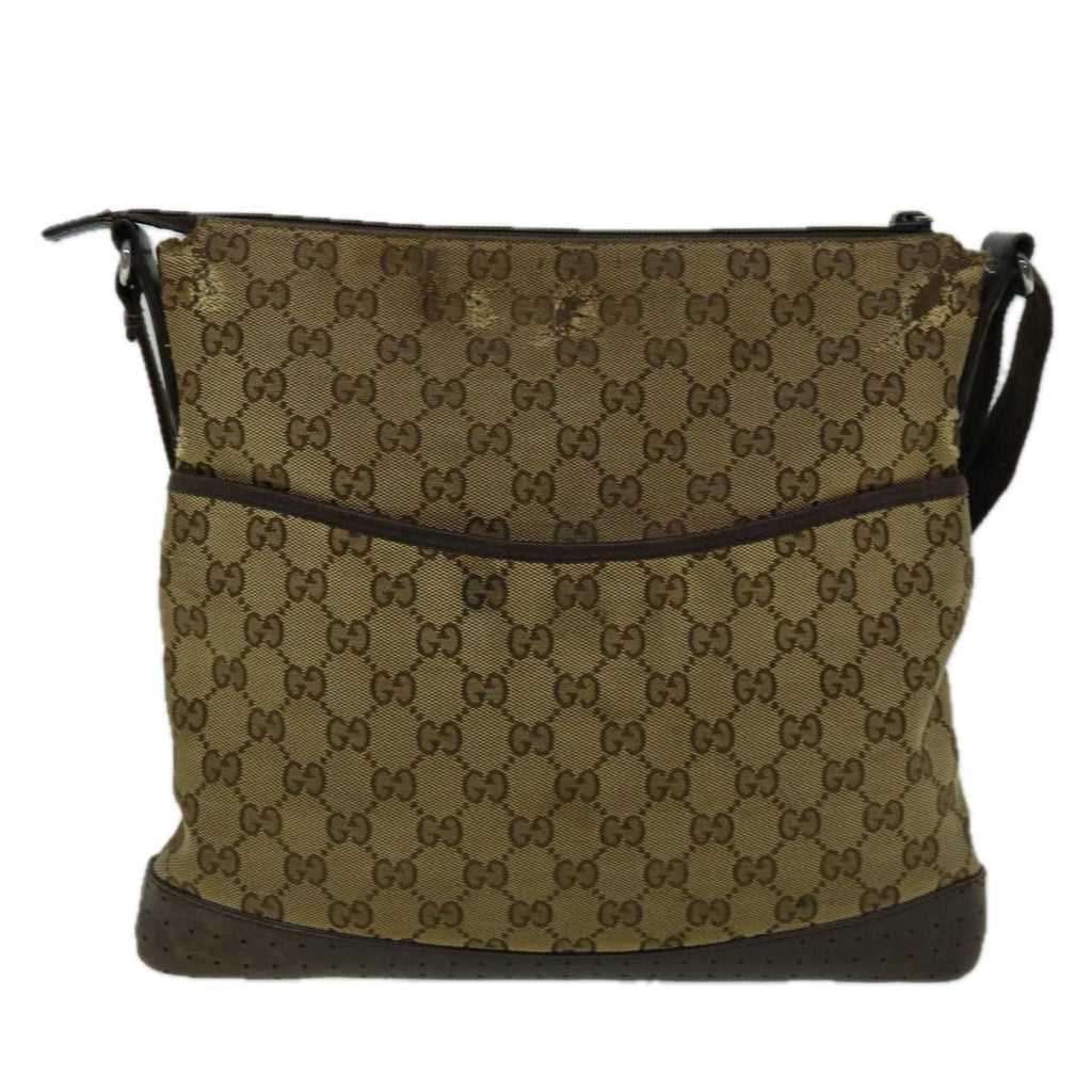 GUCCI GG Canvas Shoulder Bag Beige 145857 60387