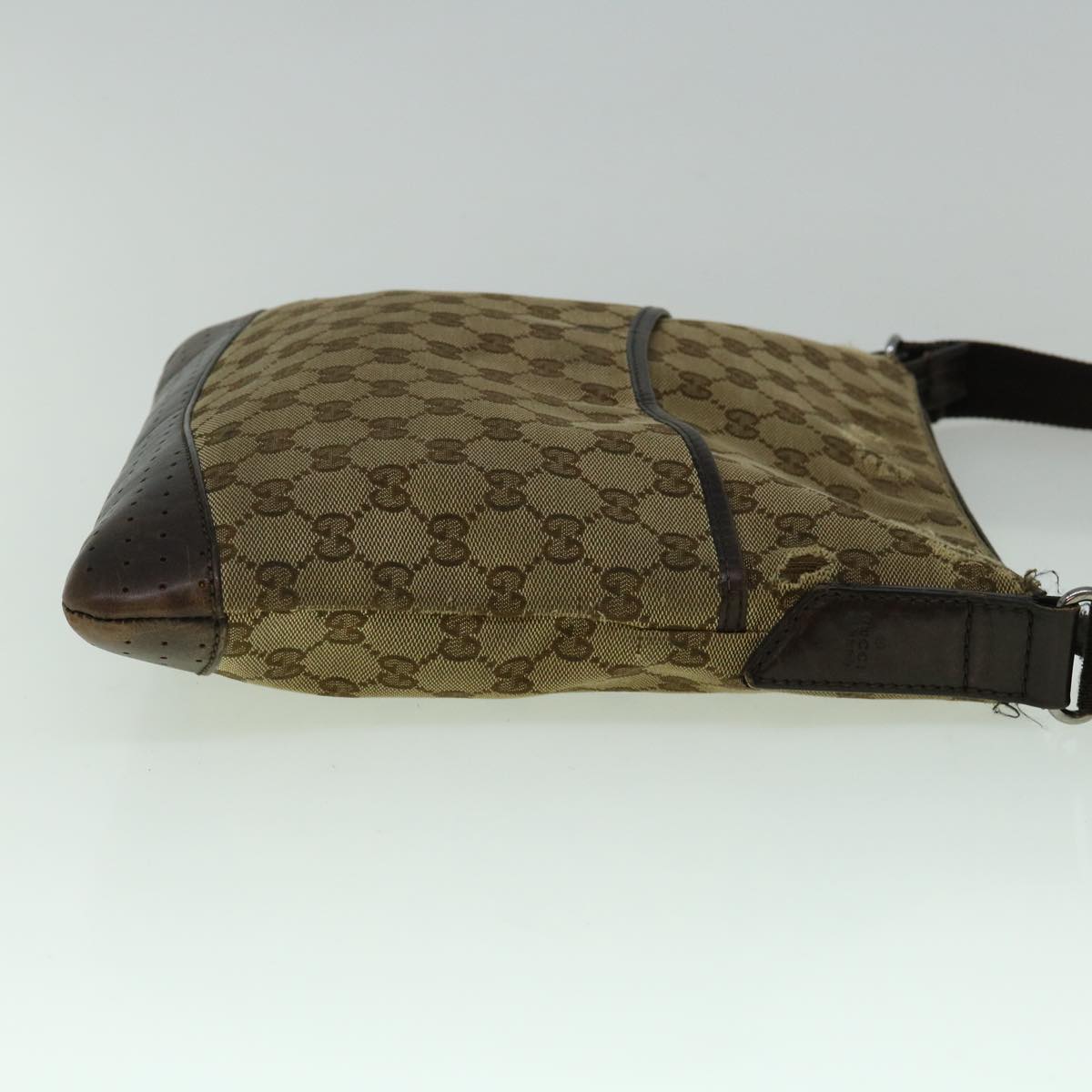 GUCCI GG Canvas Shoulder Bag Beige 145857 60387