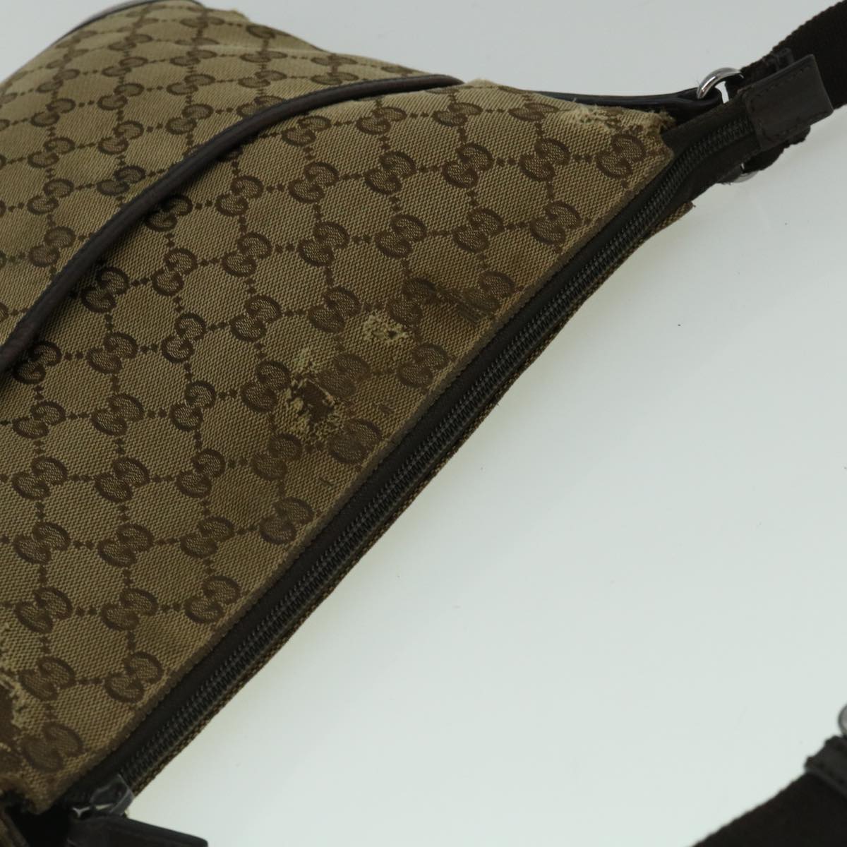 GUCCI GG Canvas Shoulder Bag Beige 145857 60387