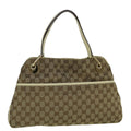 GUCCI GG Canvas Tote Bag Beige White 121023 60389