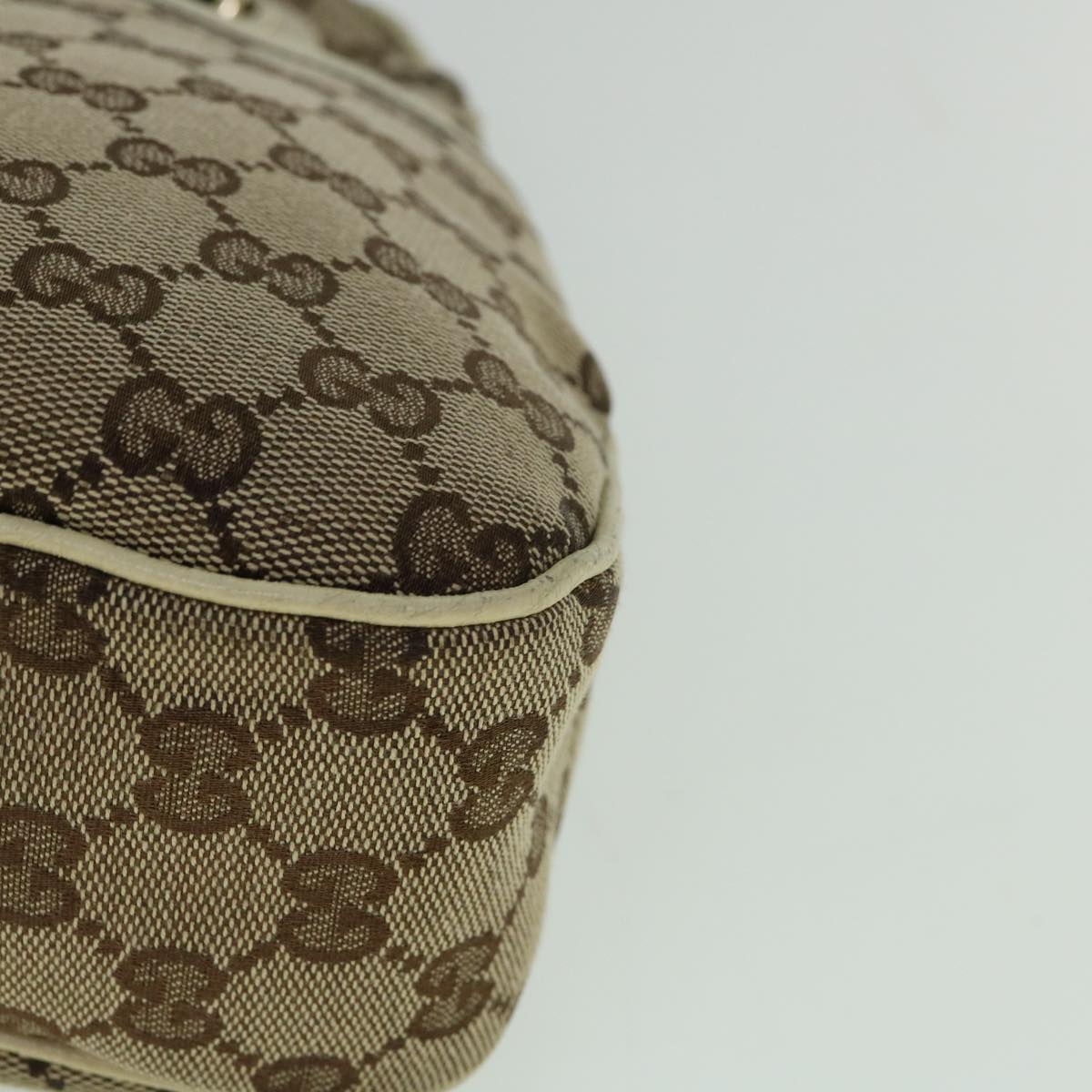 GUCCI GG Canvas Tote Bag Beige White 121023 60389