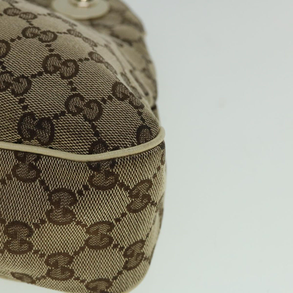 GUCCI GG Canvas Tote Bag Beige White 121023 60389