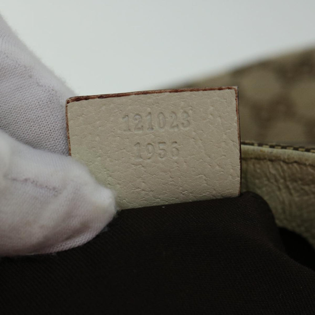 GUCCI GG Canvas Tote Bag Beige White 121023 60389