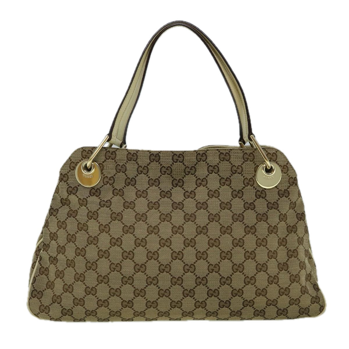 GUCCI GG Canvas Tote Bag Beige White 121023 60389