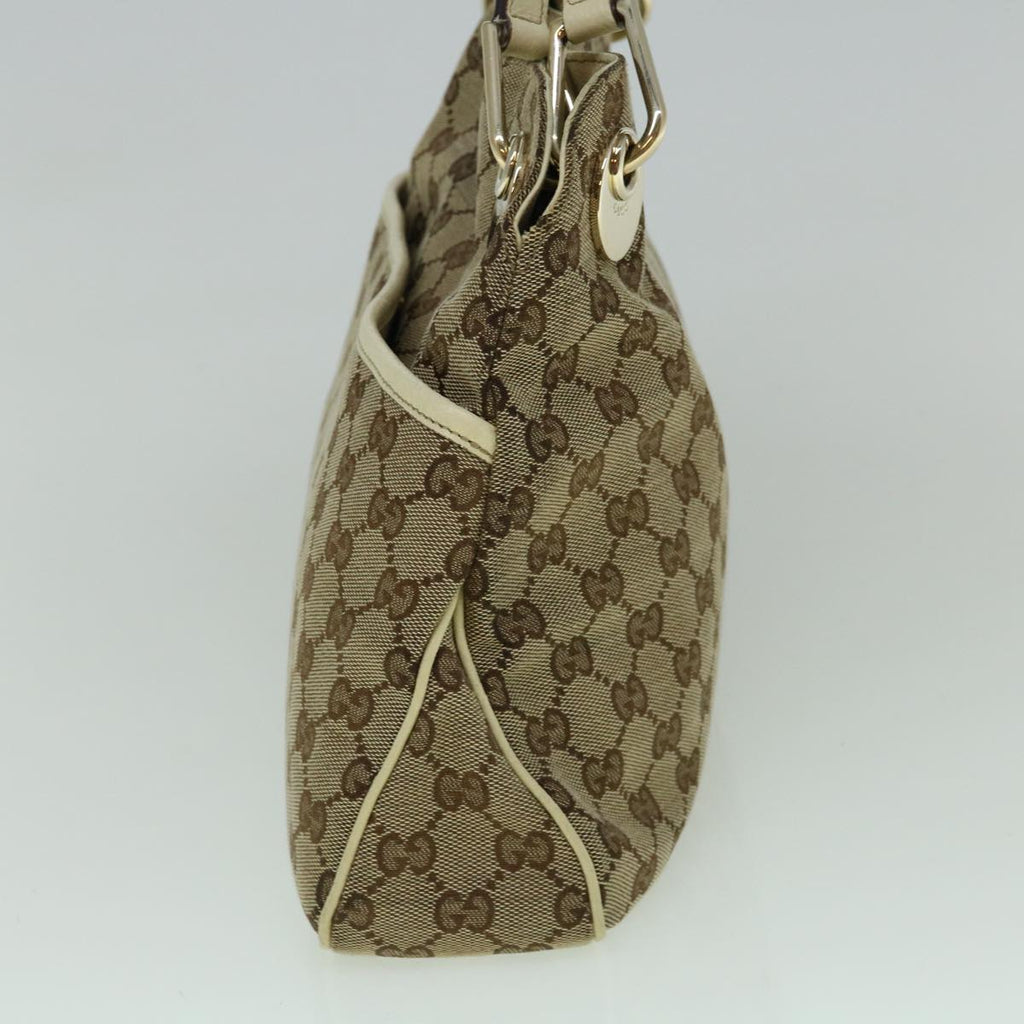 GUCCI GG Canvas Tote Bag Beige White 121023 60389