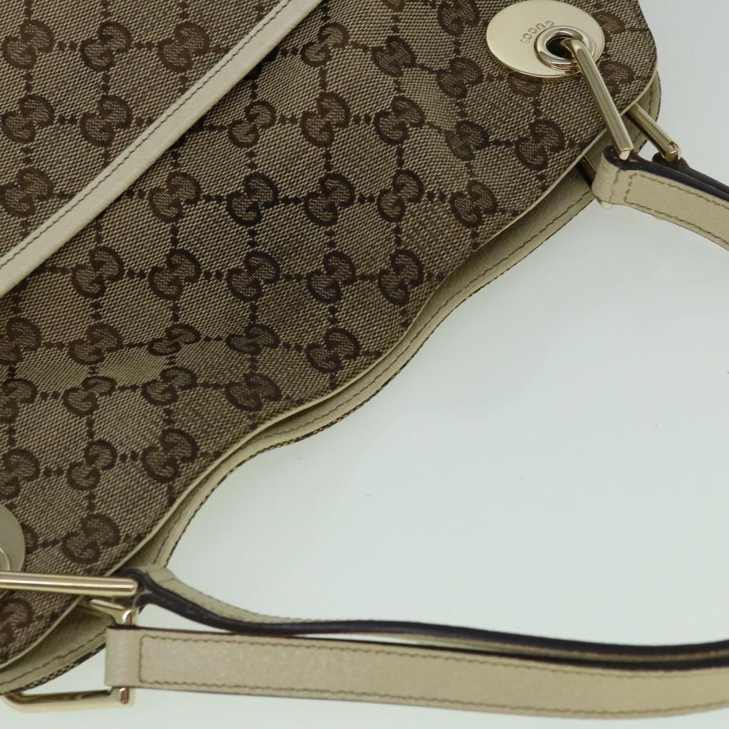 GUCCI GG Canvas Tote Bag Beige White 121023 60389