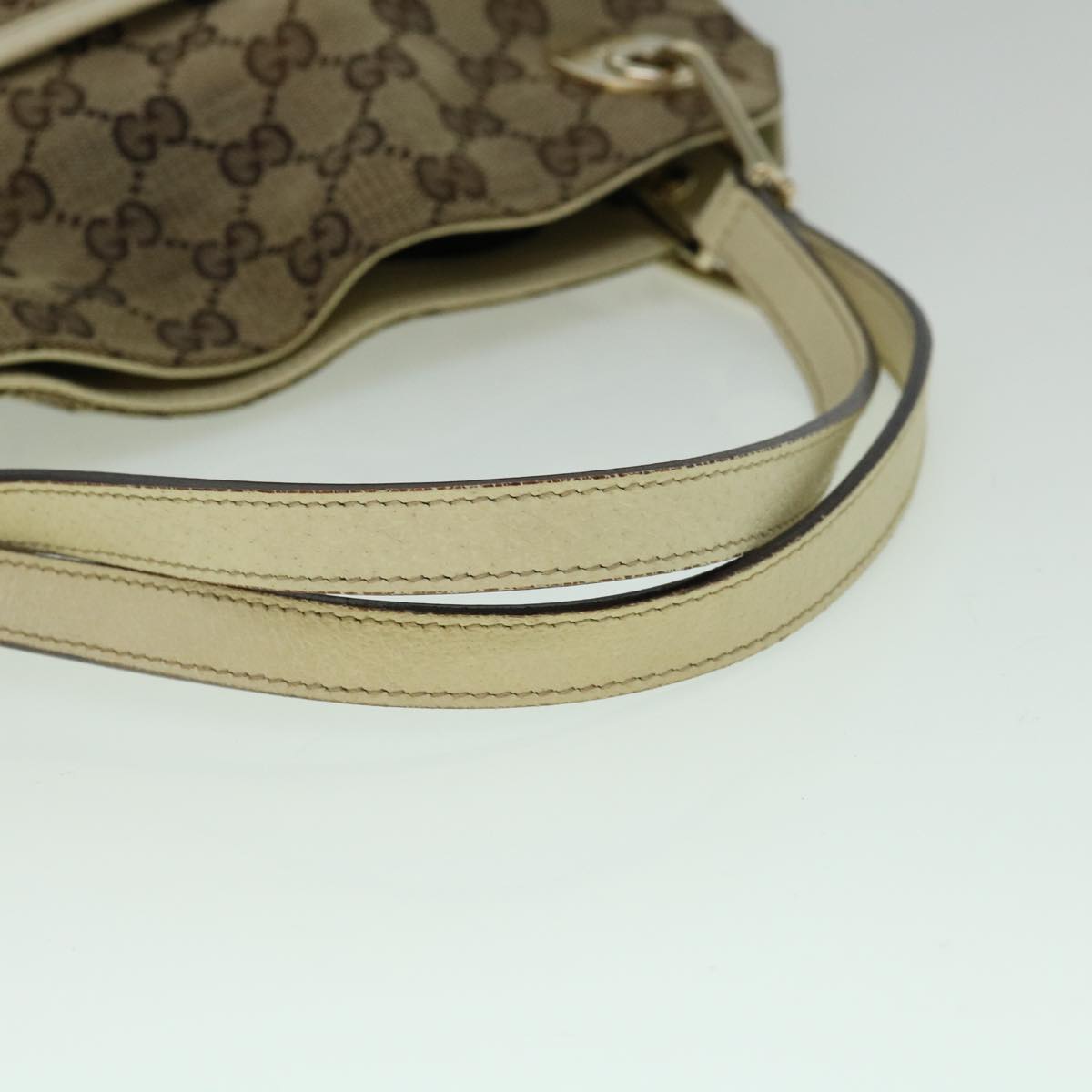 GUCCI GG Canvas Tote Bag Beige White 121023 60389