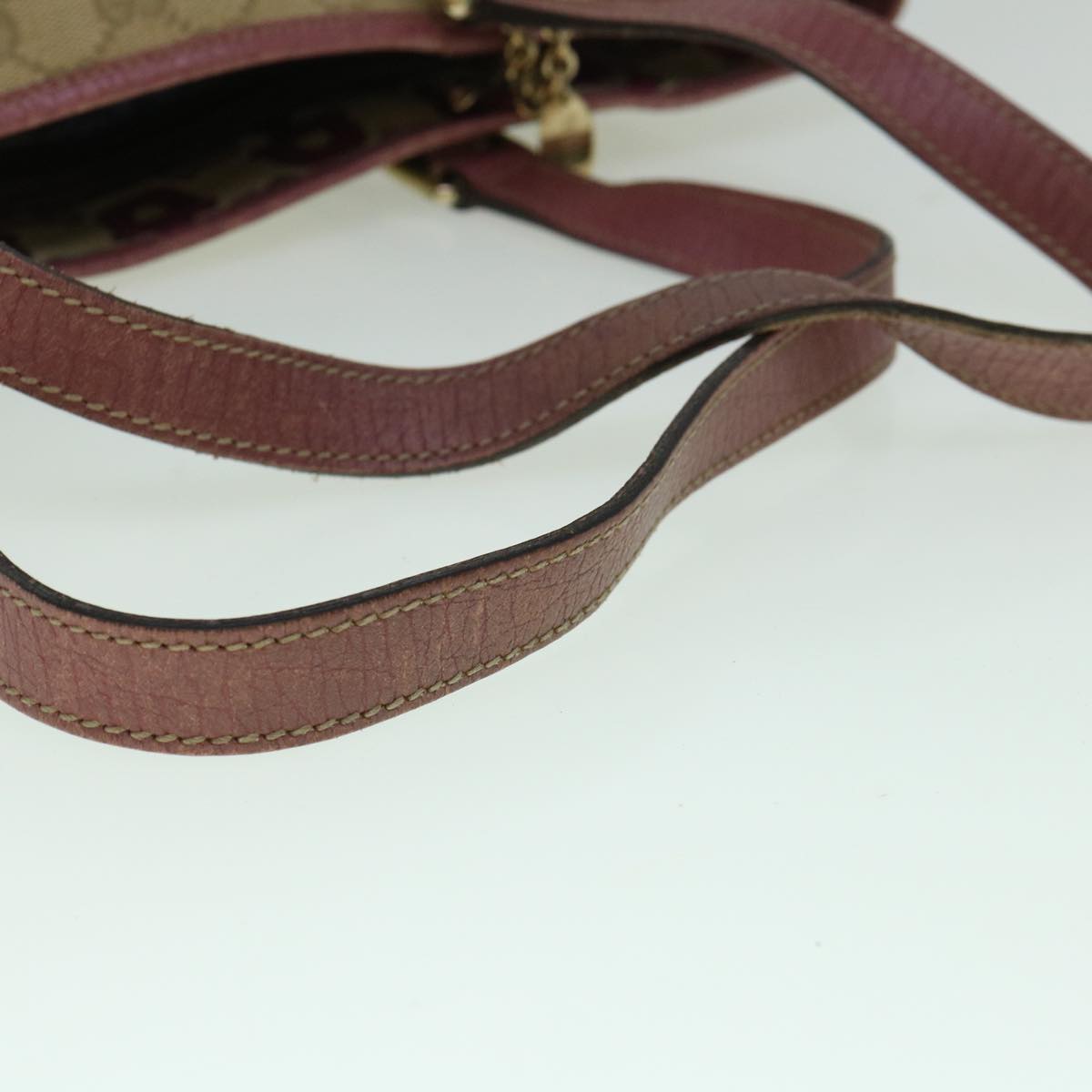 GUCCI GG Canvas Sherry Line Tote Bag Beige Pink 137396 60391