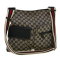GUCCI GG Canvas Sherry Line Shoulder Bag Navy Red 169937 60393