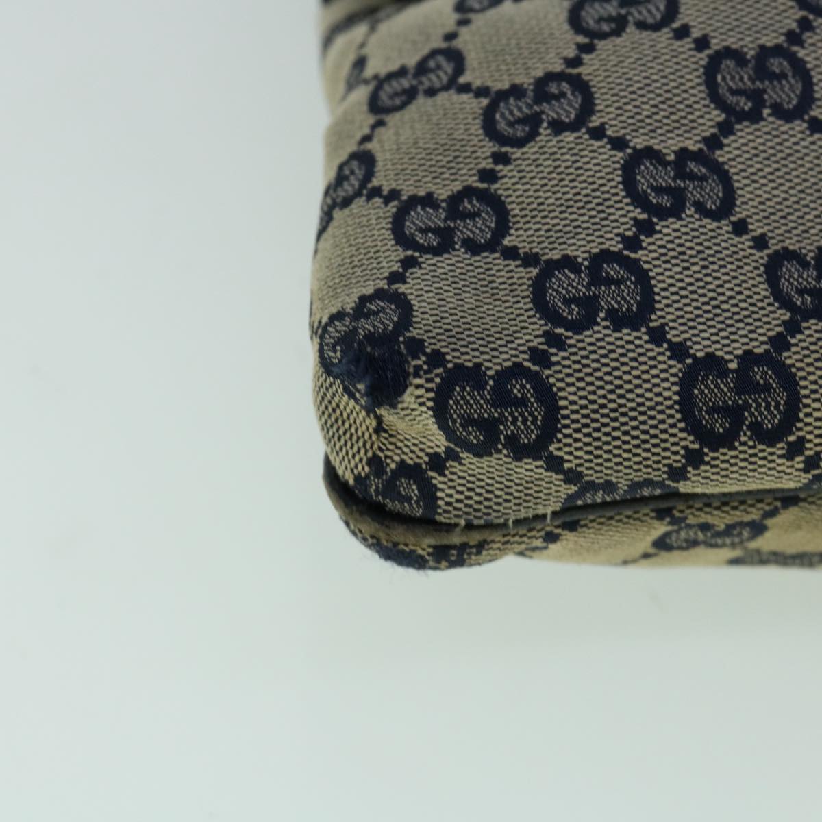 GUCCI GG Canvas Sherry Line Shoulder Bag Navy Red 169937 60393