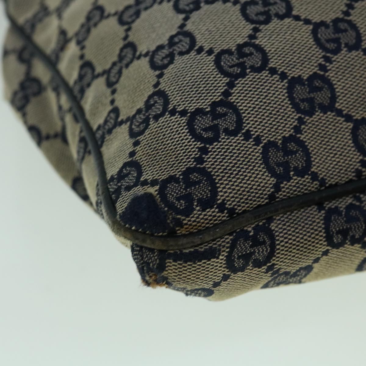 GUCCI GG Canvas Sherry Line Shoulder Bag Navy Red 169937 60393