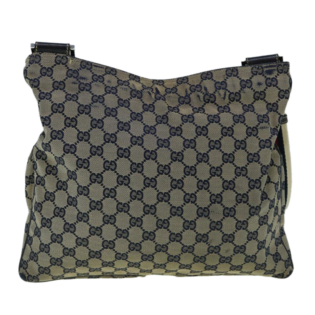 GUCCI GG Canvas Sherry Line Shoulder Bag Navy Red 169937 60393