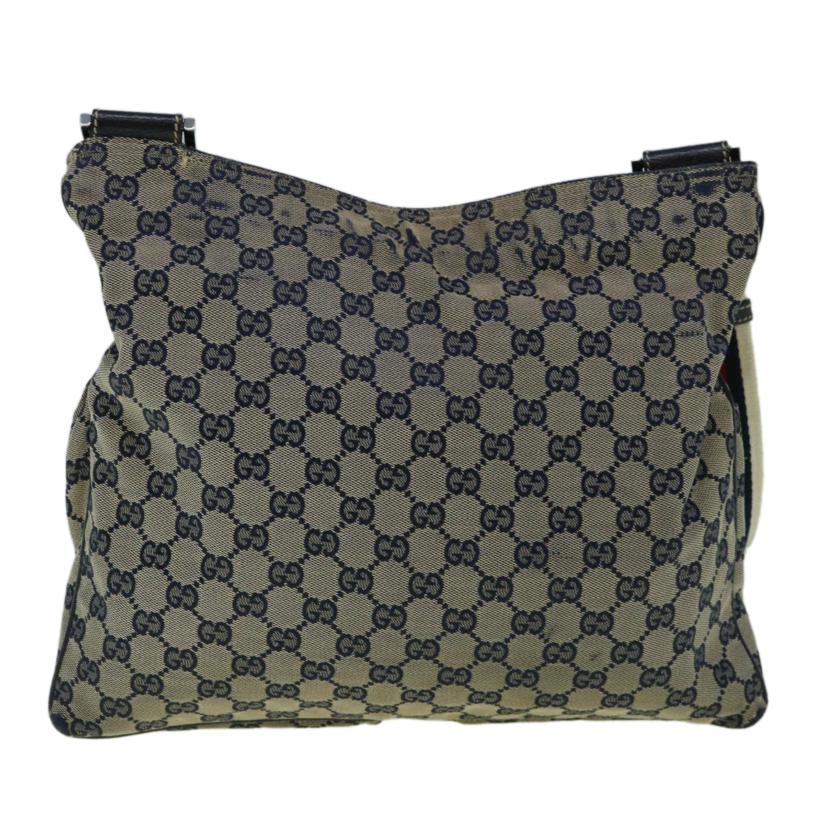 GUCCI GG Canvas Sherry Line Shoulder Bag Navy Red 169937 60393