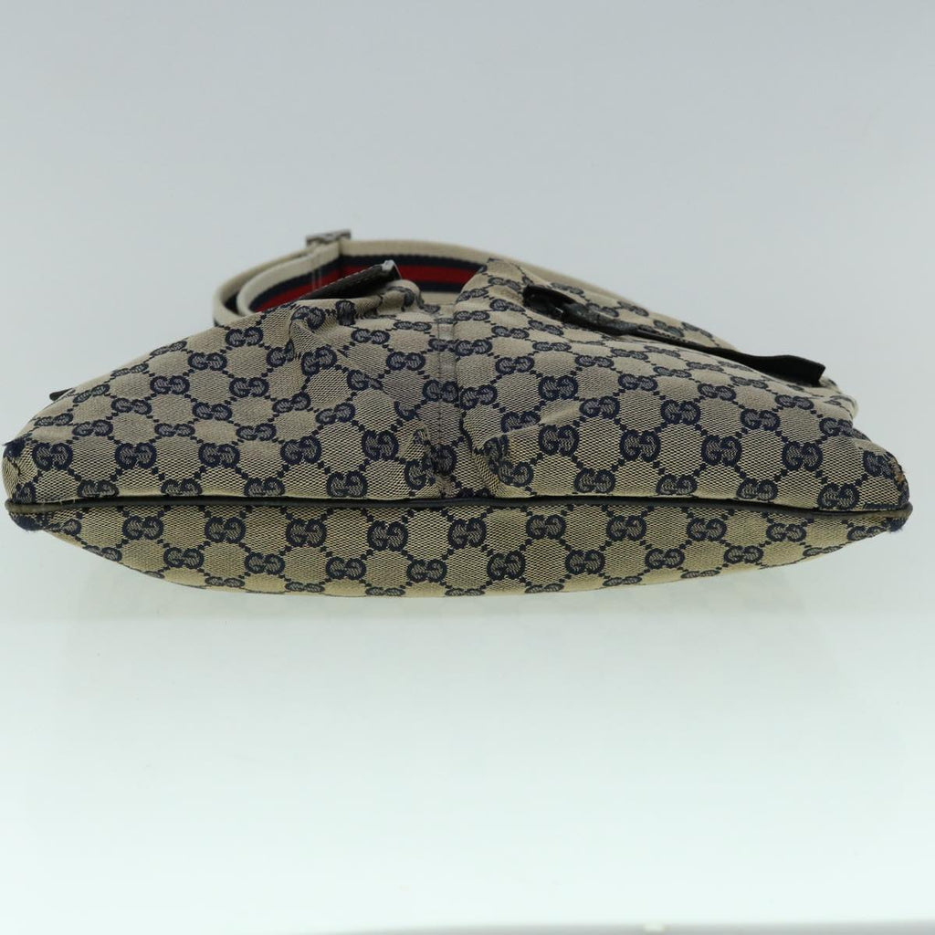 GUCCI GG Canvas Sherry Line Shoulder Bag Navy Red 169937 60393