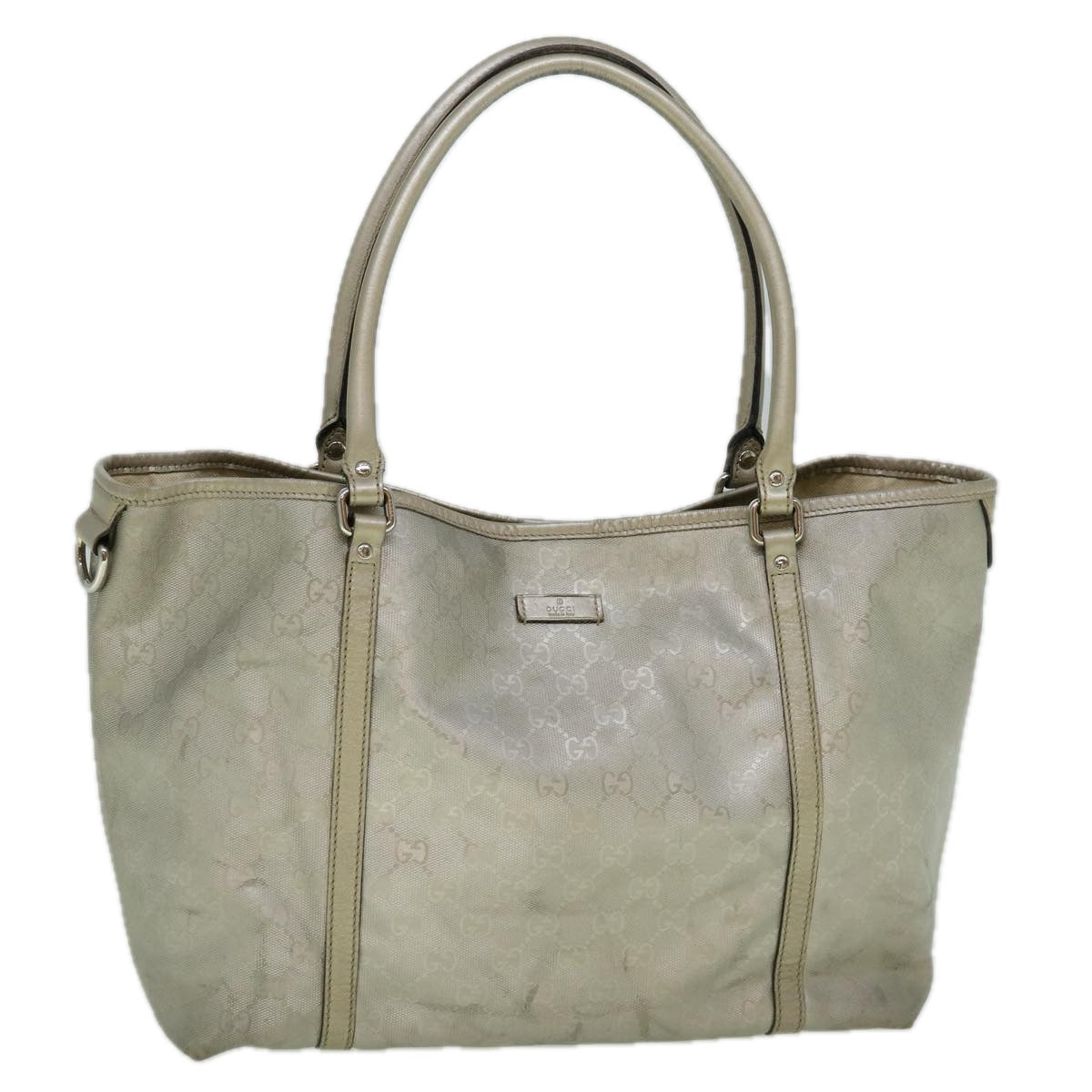GUCCI GG Implement Canvas Tote Bag Silver 197953 60394